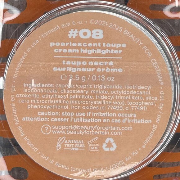 BFC Beauty For Certain Cream Highlighter #08 Pearlescent Taupe NEW NIP - Picture 2 of 2